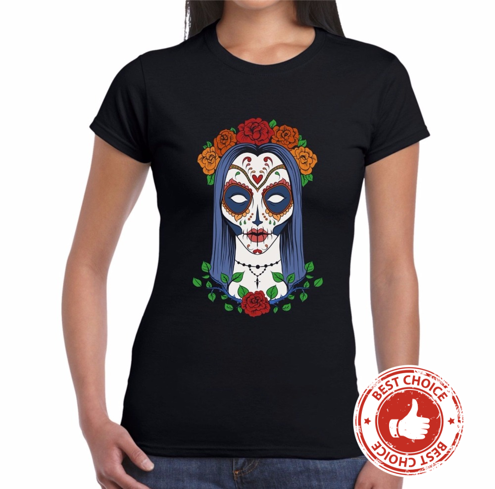 Skull Los Angeles Dodgers Dia De Los Muertos Skull Fresh Women T Shirt